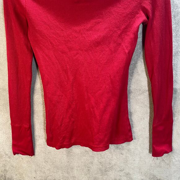 Y2k Aeropostale Waffle Knit Henley Top Large Button Up Elena Bella Indie Grunge - Picture 9 of 10